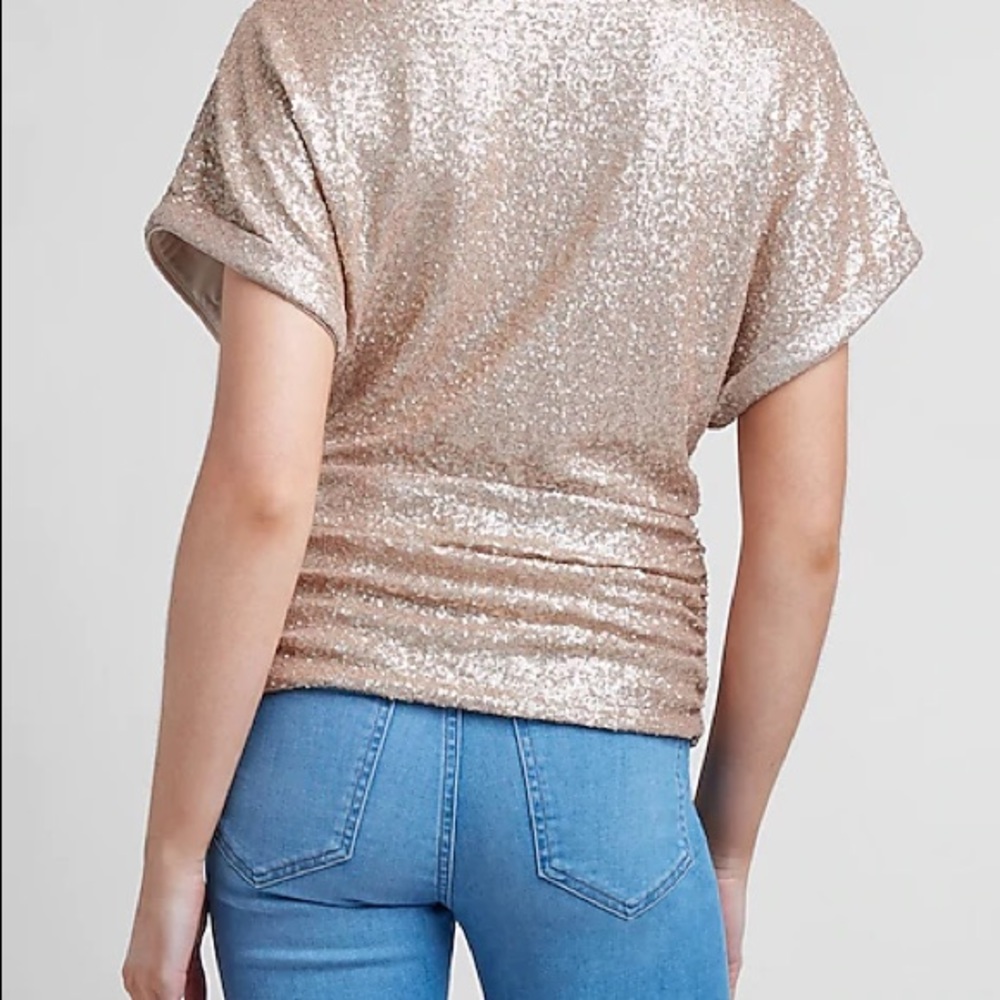 Nwot Express Sequin Cinched Front Top - image 3